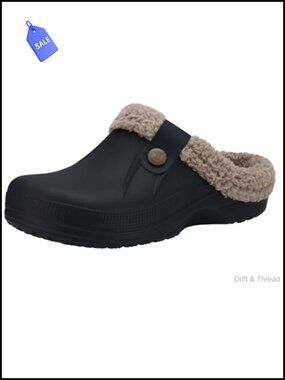 Fur Lined Clogs Fuzzy Slippers Memory Foam Slip-On